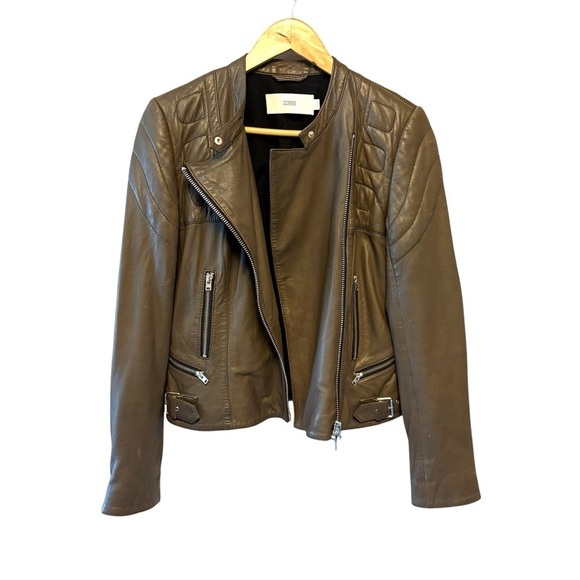 Closed Oakes Genuine 100% Lambskin Leather Moto Biker Jacket, Womens size Small - Picture 14 of 15